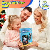 Play Brainy 10-in-1 Foil Art Kit - Kids Arts and Crafts Kit for Ages 5+, Mess-Free Kids Craft Set with 10 Printed Cardboard Sheets, 38 Foil Papers & Scratch Pen, DIY Activity & Birthday Christmas Gift Play Brainy