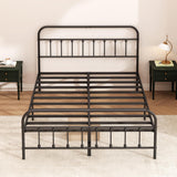 Kujielan Metal Bed Frame - Structurally Stable Heavy Duty Steel Slat Supported Full Bed Frames,No Box Spring Needed for Easy Removal and Transport. Kujielan