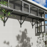 QUYZE 59" Wooden Cat Window with Extendable Design Connecting Inside and Outside Catio Outdoor Cat Enclosure for Sunbathing, Napping & Overlooking (Grey) QUYZE