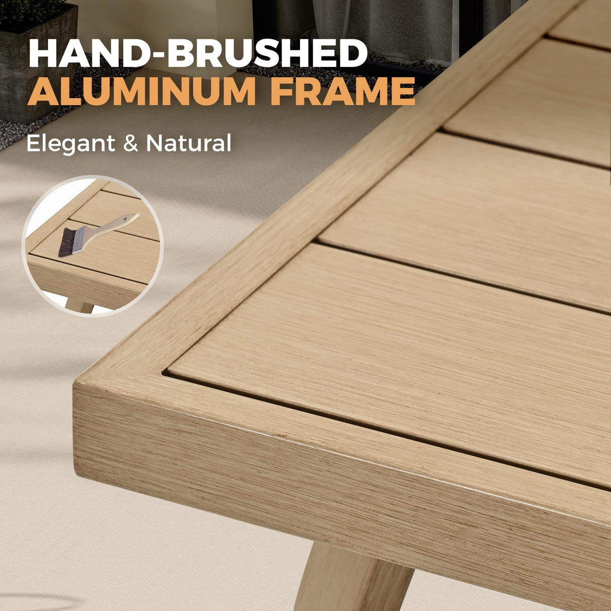 HAPPATIO Aluminum 9 Piece Patio Dining Set - Aluminum Outdoor Dining Set for 8, Patio Dining Table and Chairs Set, Patio Furniture with Table and Chairs (Beige) HAPPATIO