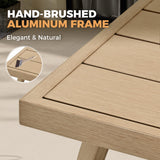 HAPPATIO Aluminum 9 Piece Patio Dining Set - Aluminum Outdoor Dining Set for 8, Patio Dining Table and Chairs Set, Patio Furniture with Table and Chairs (Beige) HAPPATIO