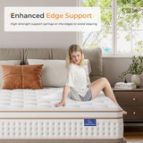 Vesgantti Twin Mattress, 10 Inch Memory Foam Hybrid Mattress in a Box with Individual Pocket Spring, Twin Size Mattress for Pressure Relief, Motion Isolation, Medium Firm Support Vesgantti