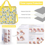 Katech Crochet Bag with Beginner Crochet Books, Large Capacity Yarn Storage Organizer Crochet Tote Bag for Carry Projects Crochet Supplies Knitting Accessories, Yarn Storage Bag with Shoulder Strap Katech