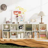 IFANNY 6 Cube Bookcase, Horizontal Bookshelf with 6 Open Cubes, Wood Bookshelves & Bookcases, Modern Display Shelf, Bookshelf for Bedroom, Living Room, Kids Rooms, Study (White, 6 Cubes) IFANNY