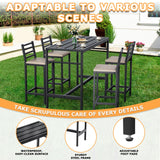 Jinrrenyi 5 Piece Outdoor Patio Bar Set, 54.7" Rectangular Counter Height High Top Bar Tables, 4 Cushioned 41" Bar Stools, Metal Bar Table and Chairs Set for Poolside, Balcony, Backyard, Porch Jinrrenyi