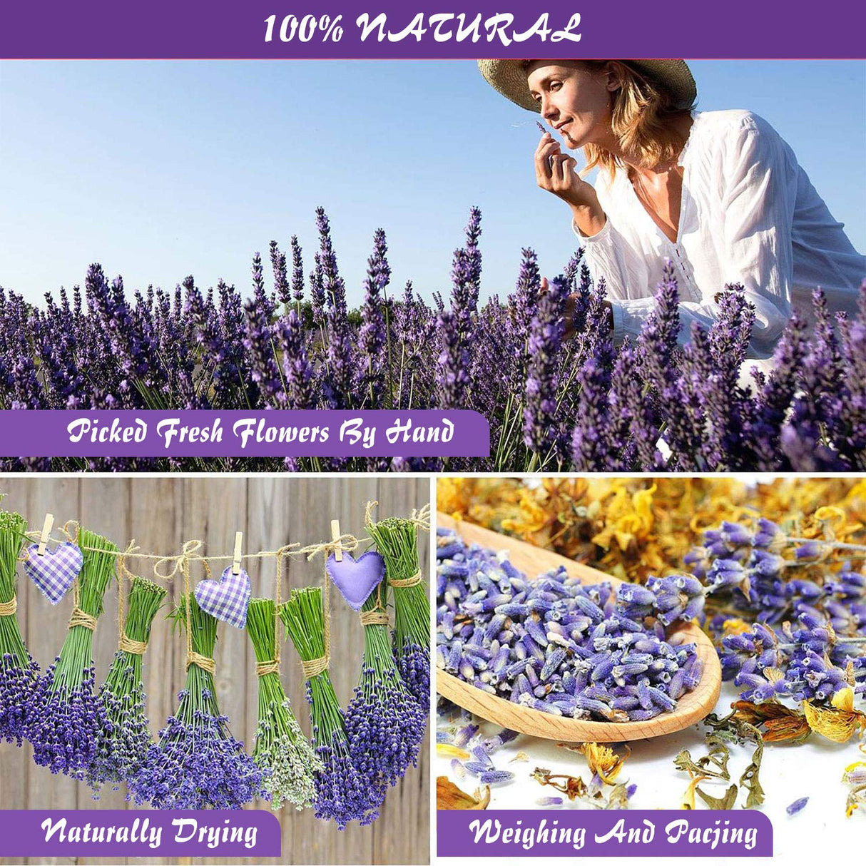 15g/Bag Dried Flowers,100% Natural Dried Flowers Herbs Kit for Soap Making, DIY Candle Making,Bath - Include Rose Petals,Lavender,Don't Forget Me,Lilium,Jasmine,Rosebudsand More(16 Bags) SACATR