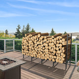 5.3ft Outdoor Indoor Firewood Rack Holder for Fireplace Wood Storage, Adjustable Fire Log Stacker Stand, Heavy Duty Logs Stand Stacker Holder for Fireplace Metal Lumber Storage Carrier Organizer NANANARDOSO