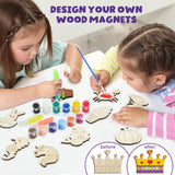BenBen 30pcs DIY Wooden Magnets, Glow in The Dark Wood Crafts Kit for Kids, Arts & Crafts Supplies Painting Kit for Girls Boys Ages 4-8 8-12, Birthday Easter Gifts Toys BenBen
