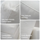 Acanva Modular U-Shaped Sectional Cloud Couch, Free Combination Minimalist Sofa, Convertible to DayBed with Shredded Latex Filled Cushion and Removable Slipcovers for Living Room, 5 Seater + Ottoman Acanva