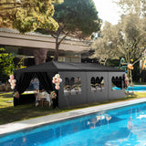 10x30FT Black Party Tent Outdoor Canopy Tent Heavy Duty Wedding Tent Waterproof Patio Gazebo Event Tents for Parties with 8 Removable Sidewalls Perfect for Holiday Birthday Graduation BBQ susici
