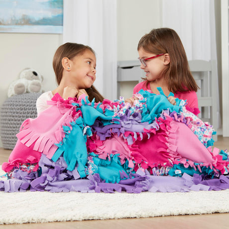 Melissa & Doug Created by Me! Flower Fleece Quilt No-Sew Craft Kit (48 squares, 4 feet x 5 feet) Melissa & Doug