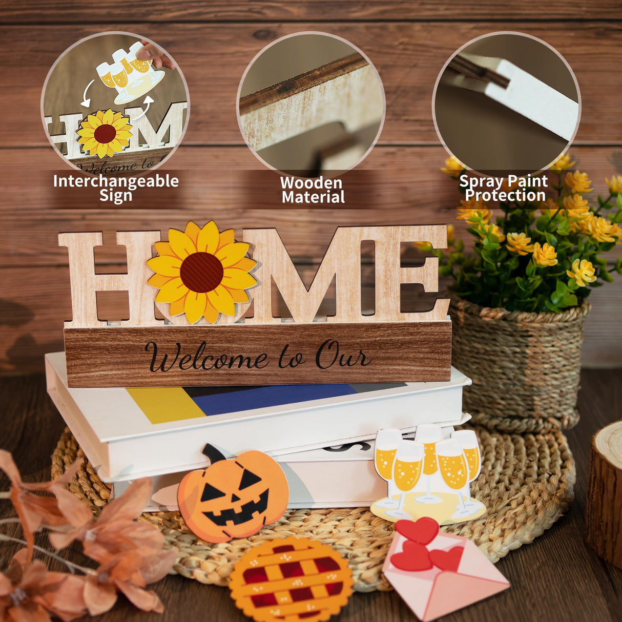 GAGILAND 48 Pcs Christmas Tiered Tray Decor Interchangeable Seasonal Home Decor Wooden Signs 17 Themes Thanksgiving Tiered Tray Decorations Set Year Round Holiday Decoration for Home GAGILAND