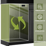 XM-ICE Freestanding Tilt-Out Trash Can Cabinet with Deodorising Function, 70" Kitchen Pantry, Storage with Microwave Shelf & Adjustable Shelves for 10 Gallons Bin, Kitchen Hutch, Black XM-ICE