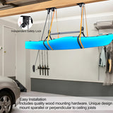 TRUSOON Kayak Hoist, Heavy Duty Kayak Pulley System for Garage Ceiling, Hold Up to 150 lbs Capacity, Canoe Garage Lift Storage System, Fit 10-18 Foot Ceilings, Black TRUSOON