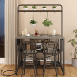 Jocoevol 46" Large Kitchen Island Table Baker Rack with Power Outlet and 3-Tier Storage-Microwave Stand Oven Shelf, Metal Coffee Bar Table,Kitchen Storage Shelf for Dining Living Room, 5 Hooks,Grey Jocoevol