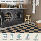 Lahome Checkered Easy Jute 3x5 Outdoor Patio Rug, Washable Rugs for Entryway Diamond Indoor Outdoor Living Room Carpet, Farmhouse Neutral Non Slip Black Door Carpet for Backyard Bedroom Lahome