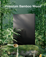 Pipishell Bedside Tables, Stackable Bamboo Nightstands, Bamboo Side Tables for Bedroom & Living Room, End Table Night Stands, Set of 2, Black,PIET01B Pipishell