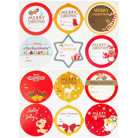 144 PCS Christmas Tags Sticker,Christmas Gift Tags,Christmas Name Labels for Present,48 Jumbo Designs Christmas Stickers Name Tags,Holiday Present Label,Christmas Tags for Gifts HongyiTime