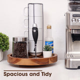 TIDTIA 13" Acacia Wood Lazy Susan Organizer for Cabinet - Round Lazy Susans Turntable for Countertop - Wooden Kitchen Rotating Storage Food Bin Container for Centerpiece Table, Spices, Pantry Tidita