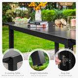 Sophia & William Expandable Patio Dining Table, Extra Large 99.2" L x 35.5" W Outdoor Dining Table for 6-10 Person Metal Rectangular Patio Table with E-Coating for Garden Porch Deck (Black) Sophia & William