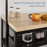 Amyove 42'' Large Kitchen Island Bakers Rack Microwave Oven Stand Shelf with 3 Tier Storage, Metal Coffee Bar Table,Kitchen Storage for Dining Living Room, 5 Hooks, 43.7 * 27.9 * 72 Amyove