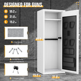 INTERGREAT 10-15 Rifle Gun Safe, Gun Cabinet for Home Rifle and Pistols with Digital Keypad and 4 Pistol Pockets, Quick Access Firearm Safes & Cabinets with Removable Shelf and Racks,White INTERGREAT
