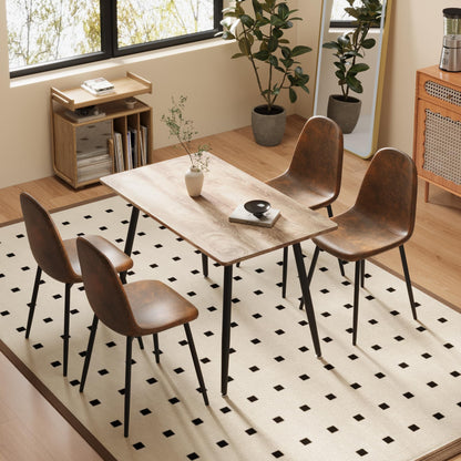 Small Dining Table Set for 4, 47'' Wooden Modern Dining Table and Chairs Set with 4 Dining Chairs, 5 Piece Wooden Dining Table Set, Rectangular Kitchen Table Set Small Spaces - WoodArtSupply