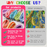 16 Skeins Colorful Series Embroidery Floss, 8m Cotton Cross Stitch Thread, Friendship Bracelet String Including Plastic Floss Bobbins, for DIY Making, Embroidery Crafts Dercuy