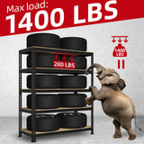 PrimeZone Heavy Duty Garage Storage Shelves, 31.5" W x 16" D x 63" H Adjustable Gargae Shelving, 5 Tier Metal Shelving Unit, Storage Shelf Utility Rack Organizer for Garage, Warehouse, Pantry, Black PrimeZone