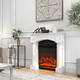 HOMCOM Modern Fireplace Mantel, Freestanding Fireplace Surround with Leg for Electric Fireplaces, 43.25" W x 42.75" H, White HOMCOM