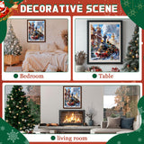 EMIEAUFG Christmas Diamond Art Kits for Adults, Christmas Train Diamond Paiting Kit for Beginners, 5D DIY Round Full Drill Craft Diamond Dot Gem Art, Home Wall Decor 12" x 16" EMIEAUFG