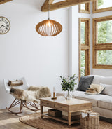 Wood Pendant Light | Pendant Lighting | Modern Wood Chandelier | Hanging Lamp | Mid Century Modern Chandelier | Wooden Lampshade | Dezaart DEZAART