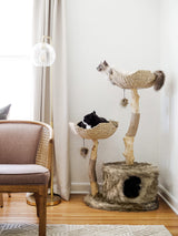MAU Modern Cat Tree Tower for Large Cats, Real Branch Luxury Wood Cat Tower, Cat Scratching Tree, Cat Condo, Cat Lover Gift, by Mau Lifestyle Mau Lifestyle