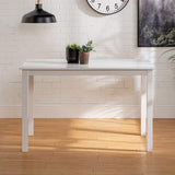 Walker Edison 4 Person Modern Farmhouse Wood Small Dining Table with 4 Chairs Set for Dining Room Kitchen, 48 Inch, White Walker Edison