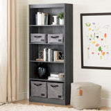 South Shore Axess 5-Shelf Bookcase - Gray Oak South Shore
