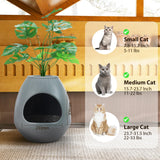 Eggloa6 Hidden Litter Box - Plant Litter Box Enclosure with Artificial Plants, DIY Cat Litter Box Furniture Extra Large (Grey) COZIWOW