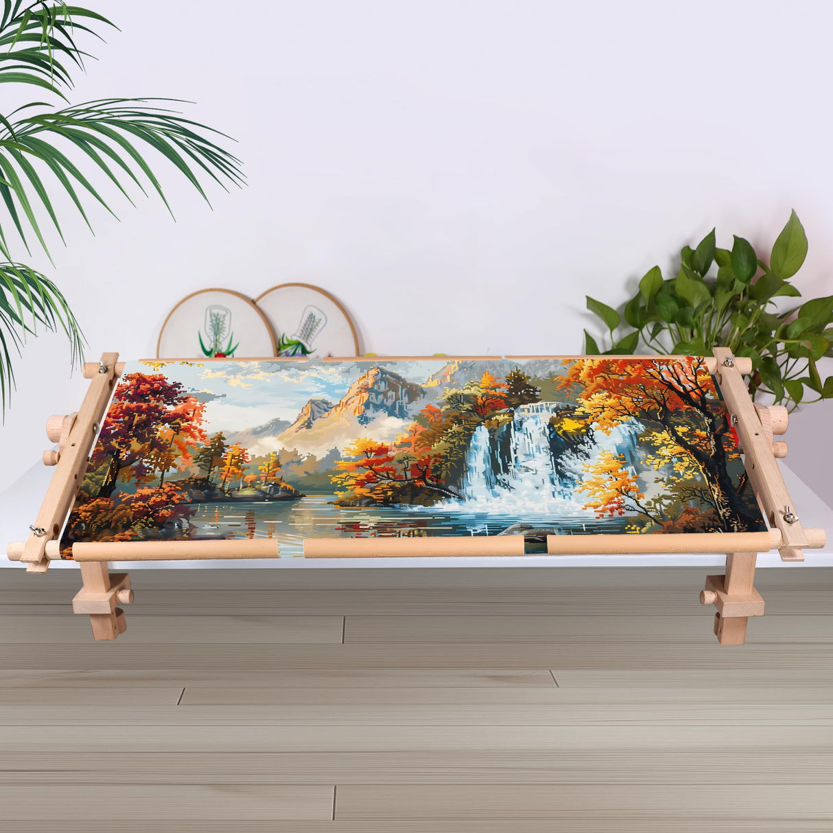 Embroidery Tapestry Scroll Frame, Detachable Cross Stitch Frame, Scroll Embroidery&Quilting Holder for Cross Stitch, Needlepoint, and Sewing Projects (30.31inch*11.8inch) guofa