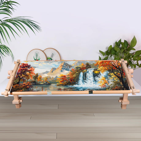 Embroidery Tapestry Scroll Frame, Detachable Cross Stitch Frame, Scroll Embroidery&Quilting Holder for Cross Stitch, Needlepoint, and Sewing Projects (30.31inch*11.8inch) guofa