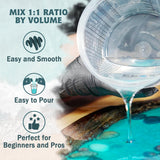 IGaiety 1 Gallon Epoxy Resin, Epoxy Resin Kit, Crystal Clear Resin Kit, No Yellowing Resin Self-Leveling Deep Pour Epoxy Resin High-Glossy Casting Resin Perfect for Crafts, Table Tops(0.5 Gallon x 2) IGaiety