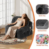 Vellorise Folding Sofa Bed, Convertible Sleeper Chair with Back Support and Pillow Futon, Foldable Couch for Living Room/Guest Use/Home Office, Foldable Chair Bed for Adults, Dark Gray Vellorise