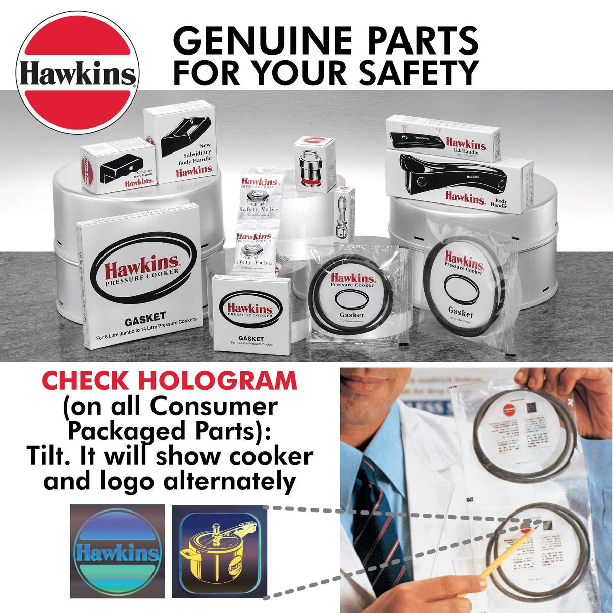 Hawkins Gasket for 3.5 to 8-Liter Pressure Cooker Sealing Ring, Medium, Black HAWKINS