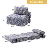 Airynee Folding Sofa Bed, Convertible Sleeper Chair Bed, Floor Couch for Adults with Back Support and Pillow, Comfy Floor Sofa Lounge for Small Spaces, Zha Blue Airynee