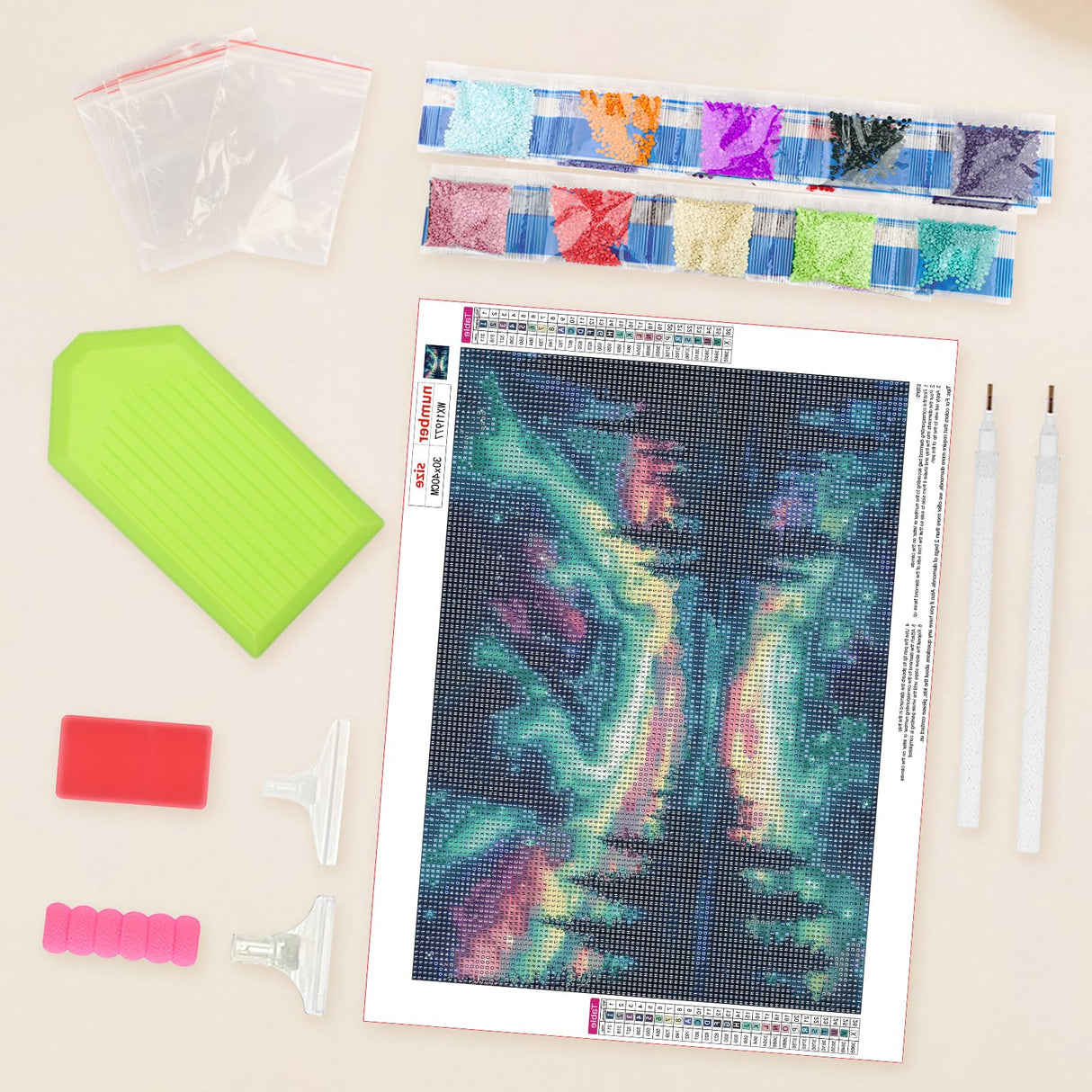 Lxmsja Northern Lights Diamond Art Kits for Adults, Aurora Diamond Painting Kits for Beginners, 5D DIY Full Drill Gem Art Crafts for Adults, Home Wall Decor 16x12 inch Lxmsja