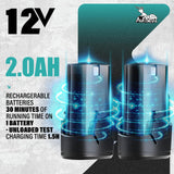 AUTIWOZ Cordless Mini Car Polisher, RO/DA Mini Polisher for Car Detailing, Waxing, Polishing, Scratch Removing, 6 Variable Speed Car Polishing Kit, 2 Pcs 12V 2000mAh Li-ion Batteries, Kit 1 AUTIWOZ