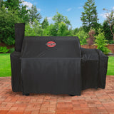 Char-Griller® Grand Champ™ Grill Cover, Shields and Protects from Moisture, Wind, Sand, Birds and Dirt, PVC and Polyester Blend, Black, Designed to Fit Model # 8250. Char-Griller