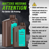 SUNLU 3D Printer Resin, Strong Durable Nylon Like 3D Resin for LCD DLP SLA Resin 3D Printers, 395-405nm UV Light Curing 3D Printing Liquid Photopolymer Resin, Good for Functional Parts, 1000g, Grey SUNLU