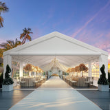YITAHOME 16x32 ft Party Tent Heavy Duty Wedding Event Shelters Outdoor Upgraded Galvanized Canopy with Large White Roof, Removable Sidewalls & 3 Storage Bags YITAHOME