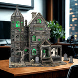 DIY Mini House Kit, Miniature Haunted House Kits with LED Accessories Furniture, 3D Wooden Puzzles for Adults, Dollhouse Craft Gifts for Girls, Boys, Teens Dibetoy