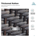 MFSTUDIO Patio Furniture Set, 6 Seats Half-Moon Curved Outdoor Sectional Sofa Conversation Set, Woven Rattan Patio Couch for Backyard, Garden, Deck MFSTUDIO