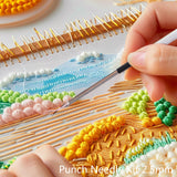 DiaWiew Punch Needle Embroidery Kit - Complete Set for Needle Punching - Includes Adjustable Punch Needle Tool and Wooden Handle Embroidery Pen Set - Ideal for Adults Beginners DiaWiew